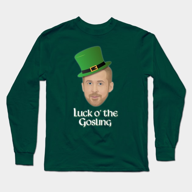 St. Patrick's Day - Luck O' the Gosling Long Sleeve T-Shirt by Lights, Camera, Podcast